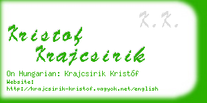 kristof krajcsirik business card